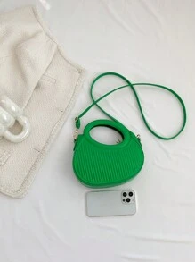 Geantă de umăr cu dungi în relief, la modă, rotundă, cu mâner dublu, portofel nou, cadouri de Crăciun de iarnă, de Crăciun, la modă, clasică, de nișă, blândă, pentru naveta, data, geantă de mână Crossbody, cu dungi, geantă de mână rotundă, geantă de mână pentru femei, portofel dublu, cadouri de Crăciun