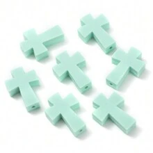 5pcs Silicone Cross Bead Pendants DIY Jewelry Making, Keychain Craft Focal Beads - Silicone Beads - View 18