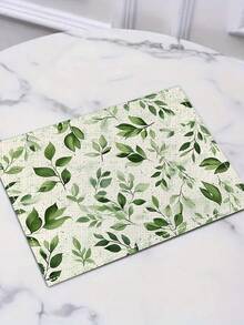 4pcs Thực vật Hoa văn lá Bàn Vải , Chống nóng , Không trượt , Có thể giặt được , Thích hợp Đối với Bữa tiệc ngày lễ , Phòng ăn Đồ trang trí In , Khách sạn , Nhà hàng Và Phòng bếp - màu xanh lá - Xem 4