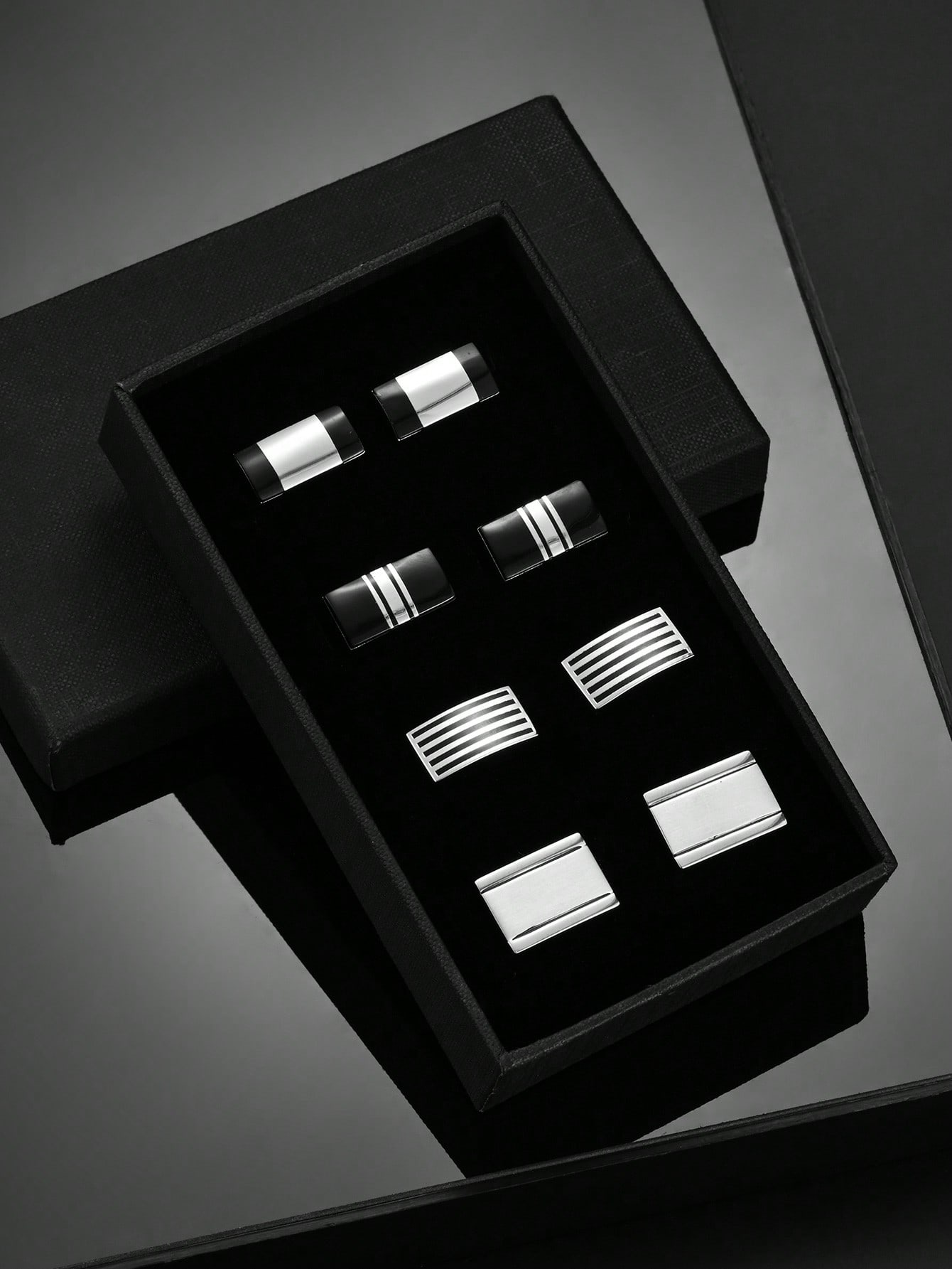 4أزواج أزرار أكمام من النحاس المطلي المينا بهدية ع...