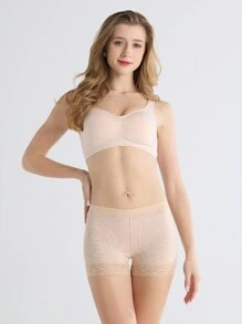 1入女式臀部墊片提臀塑身內衣，高腰束腹短褲，加墊內褲 - 杏色 - 查看 3