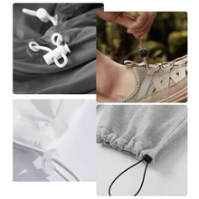 Paquete de 10 topes de cordón de resorte, sujetadores de clip de deslizador de bola redonda de doble orificio de plástico para cordones, cordón de paracord, elástico, cuerda de choque bungee.