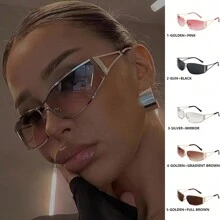 New Fashion Y2K Hollow Fashion Glasses For Women Retro Personalized Glasses Elegant Beach Accessories For Women Glasses Shades For Summer Beach Vacation,Outdoor,Travel Preppy Style For Back To School
