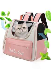 Mochila portadora para mascotas. Bolsa transpirable de viaje para gatos y perros - Rosa coral - Ver 1