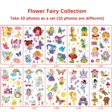 10入組兒童卡通動物圖案臨時紋身貼紙,防水且防汗