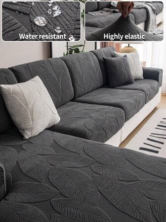 1pc Waterproof & Stretchable Four Seasons Universal Sofa Cushion Cover, Modern Style Anti-Slip Sofa Cover For Living Room, Suitable For L-Shaped Sofas And Sofas With 1-4 Seats