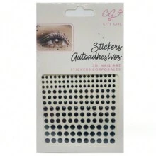 1片黑色鑽石臉部寶石貼紙,哥特式風格面部貼紙,diy化妝必備 - 黑色 - 查看 3