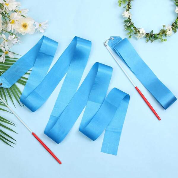 Rhythmic Dance Ribbon Gymnastics Ribbon Streamer Baton Twirling Rod , Perfect For Artistic Dance Gymnastics, Performance, And Talent Show