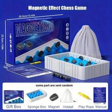 磁力棋遊戲,磁力板遊戲,磁力戰爭棋盤,有趣的桌上磁力遊戲,益智棋盤遊戲（20件磁力棋） - 藍色 - 查看 8
