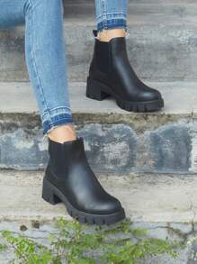 Comfyshoes Women's Fashion Ankle Boots, Chelsea Booties For Women Casual Outdoor Fall Shoes 2024 - 黑色 - 查看 2