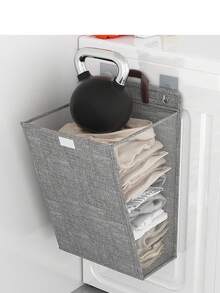 1入掛壁式洗衣籃,髒衣物儲物籃,家用折疊式洗衣籃,適用於浴室,臥室,客廳,家庭整理 - 灰色 - 查看 8