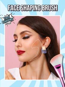 Misslyn 臉部塑形刷,優質纖維毛刷,柔軟、細膩而密集,獨特的造型,易於攜帶,在臉上完美添加覆蓋 - 粉色 - 查看 5