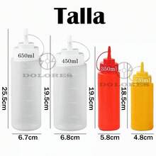 4 Plastic Dispensing Bottles For Sauce, Mayonnaise, Catsup, Mustard For BBQ, Roast Meat, Roast - 彩色 - 查看 2
