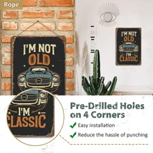 1入經典汽車復古金屬標誌“i'm Not Old, I'm Classic”-用於車庫和機房的復古牆飾-12x8英寸耐用錫牌-車迷和收藏家的完美禮物 - 彩色 - 查看 3