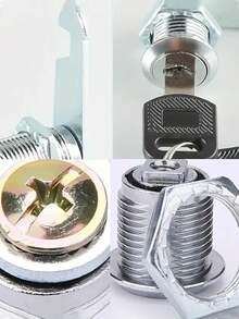 1 Pc Locker Lock, Cylinder Cam Lock, Tool Box File Cabinet Desk Drawer File Drawer Lock With Key, Closet, File Cabinet, Electrical Box, Mailbox, Cabinet, Iron Cabinet, Office Drawer Lock, Swivel Tongue Lock - Multicolor - View 8