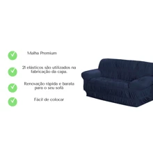 Capa Protetor De Sofá 2 Lugares Elasticada 21 Elásticos Malha Gel - Vermelho - Visão 2