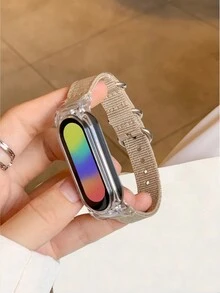 1 PC Unisex Màu trơn & Thiết kế đơn giản & Vỏ trong suốt & Ba khóa & Ổn định & Thể thao ngoài trời & Nhẹ & Thoáng khí & Cao cấp & Tương thích với Xiaomi Band 8/7/6/5/4/3 - Màu Khaki - Xem 7