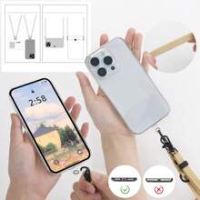 1pc Phone Lanyard With Detachable Transparent Pad, Adjustable Nylon Strap Compatible With All Smartphones, Suitable For Women Wallets, Handbags, Camera Strap - Multicolor - View 2