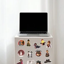 50 piezas Pegatinas de dibujos animados lindos de Red Dead Redemption en colores aleatorios para decorar vidrio/taza/portátil/funda de teléfono/maleta/refrigerador/computadora/cuaderno/escritorio, pegatinas impermeables y autoadhesivas para manualidades, scrapbooking y DIY
