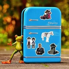50 piezas Pegatinas de dibujos animados lindos de Red Dead Redemption en colores aleatorios para decorar vidrio/taza/portátil/funda de teléfono/maleta/refrigerador/computadora/cuaderno/escritorio, pegatinas impermeables y autoadhesivas para manualidades, scrapbooking y DIY