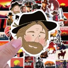 50 piezas Pegatinas de dibujos animados lindos de Red Dead Redemption en colores aleatorios para decorar vidrio/taza/portátil/funda de teléfono/maleta/refrigerador/computadora/cuaderno/escritorio, pegatinas impermeables y autoadhesivas para manualidades, scrapbooking y DIY