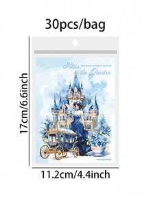 30pcs/Bag Pet Sticker Package Alice In Wonderland Asymmetric Size Vintage Character Material Hand Account Sticker For Decorating Planners And Diary Books - Multicolor - View 7