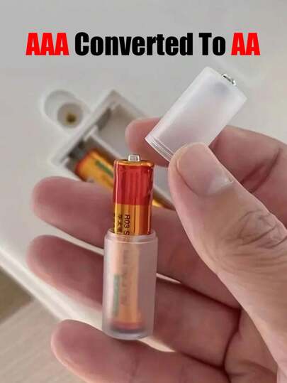 4pcs High Toughness Plastic Aaa To Aa Battery Adapter Lithium Ion Converter Portable Battery Sleeve Shell, Switch Box And Storage Case