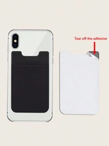 Minimalist Adhesive Card Holder Bag - Black - View 6
