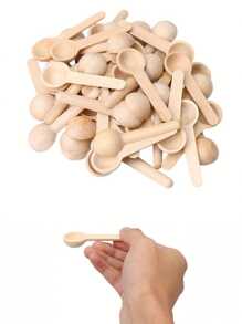 50/20/10/6pcs Wooden Mini Seasoning Spoons, Small Salt Spoon, Natural Color Round Wooden Spoons For Coffee Powder, Honey, Jam, Kitchen Accessories, Wooden Condiment Spoons, Salt Spoons, Tea Powder, Handmade Short Handle Children Milk Powder Spoon