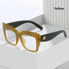 Kính mắt mèo trong suốt cỡ lớn màu thạch gradient cổ điển kính dự tiệc trang trí dạ hội cho phụ nữ phụ kiện kính cho phụ nữ - Trong sáng - Xem 14