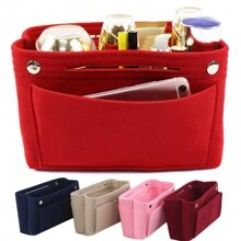 1Pc Make Up Organizer Felt Insert Bag For Handbag Travel Inner Purse Portable Cosmetic Bags Fit Various Bags Organiser School Supplies Teacher Gifts Back To School Teacher Accessories