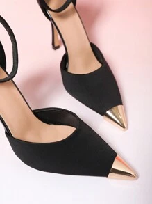 2pcs (1 Pair) Gold, Silver, Gun Metal, Black High Heel Shoe Toe Protectors, Shoe Tip Repair Accessories, Metal Shoe Toe Decorations, Damaged Shoe Tip Concealer, Anti-Wear Shoe Saver, Instantly Renew Old Shoes - Gold - View 3