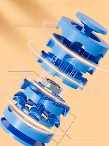 1pc Random Color Transformable Cube Fidget Toy Can & Bean Shaped Spinner Bead Stress Relief Toy For Toddler Boys And Girls - Blue - View 7