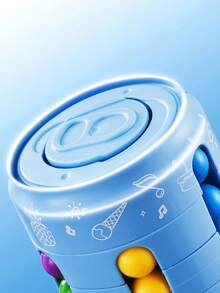 1pc Random Color Transformable Cube Fidget Toy Can & Bean Shaped Spinner Bead Stress Relief Toy For Toddler Boys And Girls - Blue - View 6