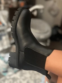 Comfyshoes Women's Fashion Ankle Boots, Chelsea Booties For Women Casual Outdoor Fall Shoes 2024 - 黑色 - 查看 7