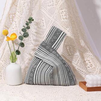 Women's Fashion Striped Vintage Geometric Pattern Clutch Wristlet & Handbag