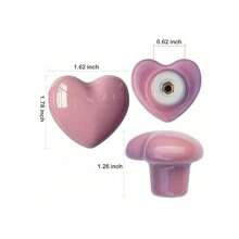 1/3/5/6/7/9/10/11/13/15/18/20pcs Ceramic Drawer Knobs Heart Shape Cabinet Dresser Pulls Handles With 3 Sized Screws, Kitchen Furniture Knobs For Closet Cupboard Wardrobe