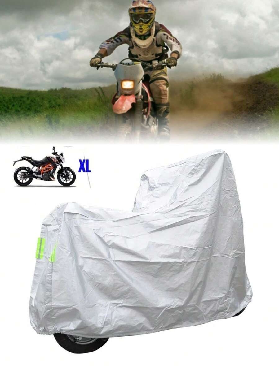 XL Waterproof Protective Cover UV Protection Rain Dust For Motorcycle - Silver - View 1