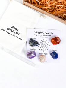 1 Set Conjunto De Regalo De Cristales De Constelaciones, Cristales Curativos De Signos Del Zodiaco Piedras De Nacimiento, Regalos De Piedras Curativas De La Astrología