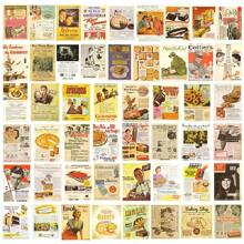 50張/套復古雜誌風格貼紙,舊報紙歐美風diy筆記本,行李箱,手機裝飾貼紙 - 彩色 - 查看 4