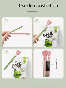 5 件 + 储物盒郁金香形食品袋夹，零食袋密封夹，用于防潮和保鲜密封最佳礼物