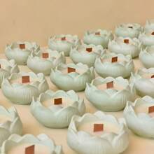 Khuôn nhựa đựng nến hình hoa sen, khuôn đúc nhựa silicon đựng sáp hoa sen, lý tưởng cho đồ thủ công hương liệu tự làm, đĩa đựng đồ trang sức, hộp đựng, giá đựng nến, chậu trồng đồ trang sức - trắng - Xem 4