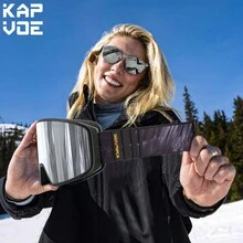 Kapvoe 光變滑雪眼鏡磁性鏡片抗霧雪鏡戶外滑雪滑冰滑板滑雪車摩托車賽車雪地摩托賽滑雪面罩光學變色太陽眼鏡 - 藍色 - 查看 7