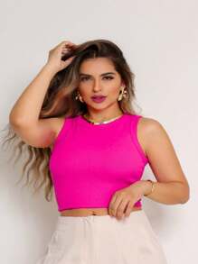 Women Tank Tops & Camis - Màu Hồng Tươi - Xem 2