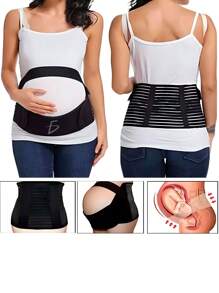 Cinturón De Soporte De Vientre para Mujer Embarazada - Negro - Ver 2