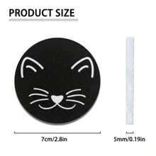 2 Pièces Tapis De Dessous De Verre Absorbant L'eau Pour Porte-gobelet Pour Chat - Accessoires Intérieurs De Voiture Pour Femmes, Dessous De Verre Pour Véhicules Automobiles Et Bureau À Domicile