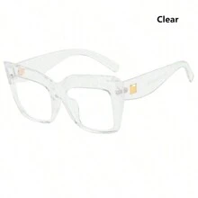 Kính mắt mèo trong suốt cỡ lớn màu thạch gradient cổ điển kính dự tiệc trang trí dạ hội cho phụ nữ phụ kiện kính cho phụ nữ - Trong sáng - Xem 13