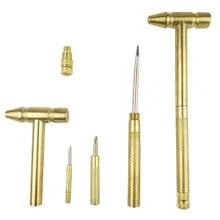 Herramienta De Martillo Y Destornillador Multifuncional 6 En 1 Con Un Pequeño Martillo De Latón - Dorado - Ver 6
