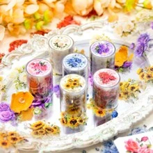 YANJI 1捲2m向日葵花紋寵物剪裁和紙膠帶,適用於手帳、diy裝飾、個性化創意貼紙 - 黃色 - 查看 8