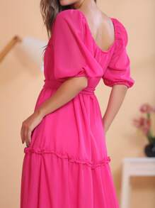 Women Dresses - Màu Hồng Tươi - Xem 5